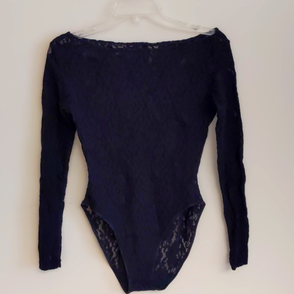 Black Stretch Lace Bodysuit